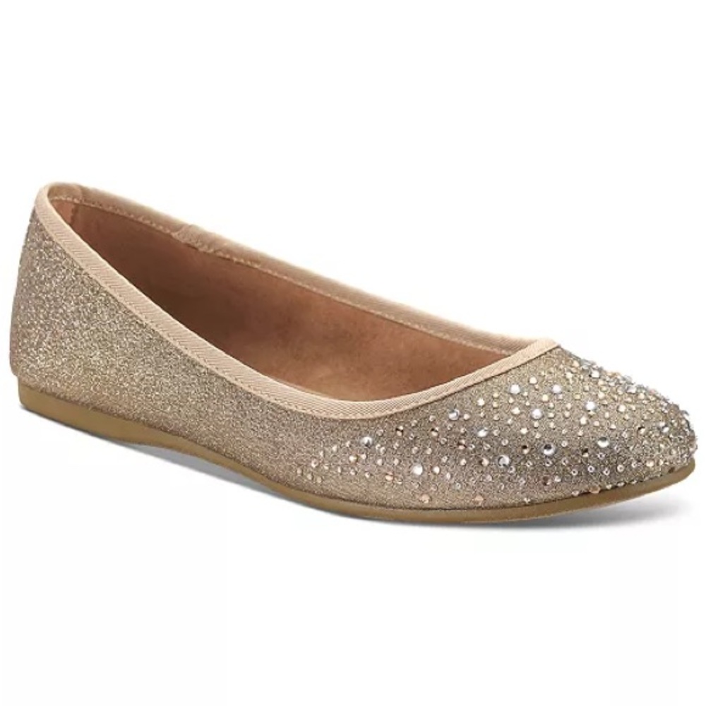 Style & Co Gold Embellished Flats with Rounded Toe in original box, like NEW. - Picture 3 of 8